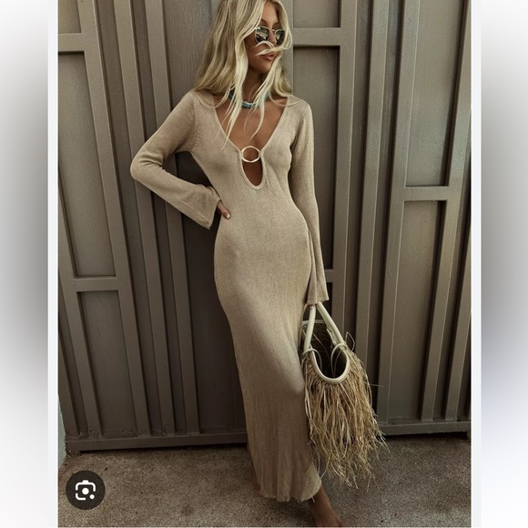 Flook The Label Dresses & Skirts - Flook the Label Gold Metallic Nyala Maxi Dress